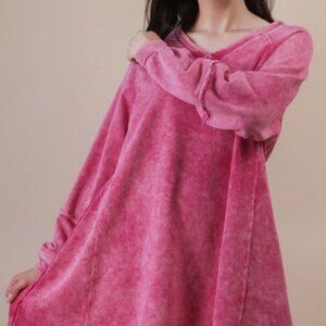 Mineral Washed Oversized A-Line Sweatshirt